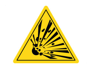 Waarschuwing driehoek oxplosief