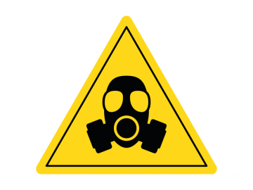 Waarschuwing driehoek gas masker