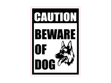 Beware of dog zwart-wit