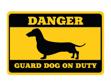 Danger guard dog on duty