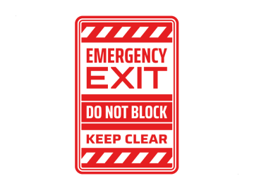 Emergency exit, keep clear