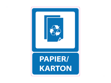 Recycle papier en karton met blauw icoon