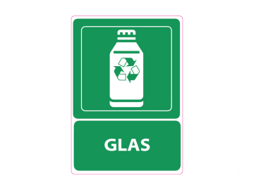 Recycle glas met wit icoon