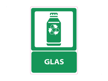 Recycle glas met groen icoon