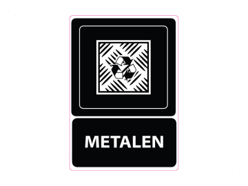 Recycle metalen met wit icoon