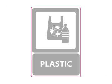 Recycle plastic met grijs icoon