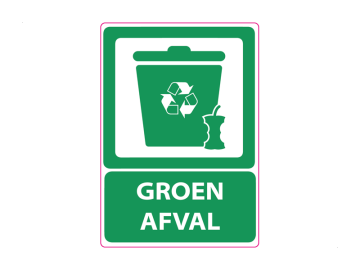 Recycle groen afval met groen icoon