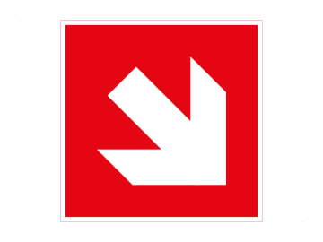 brandpreventie richtingspijl (hoek van 45 graden)