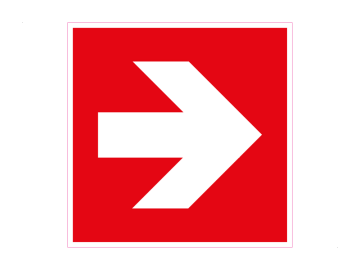 Brandpreventie richtingspijl (hoek van 90 graden)