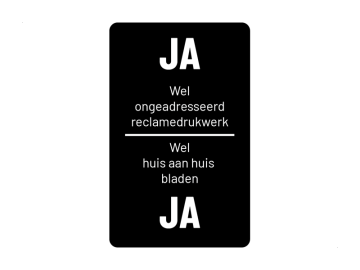 Deurbel Ja - Ja zwart met wit