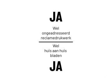 Deurbel Ja - Ja wit met zwart