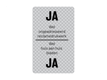 Deurbel Ja - Ja transparant met zwart