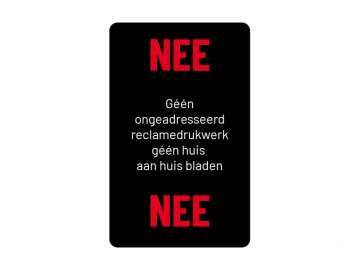 Deurbel Nee - Nee zwart met kleur