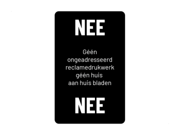 Deurbel Nee - Nee zwart met wit