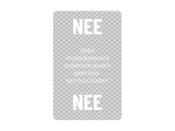 Deurbel Nee - Nee transparant met wit