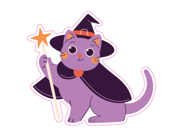 Feestdagen kat met toverstok