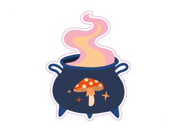 Feestdagen pot met paddenstoel