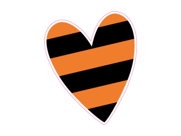 Feestdagen hart oranje zwart