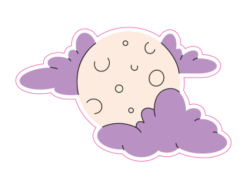 Feestdagen maan met paarse wolken