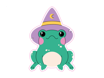 Feestdagen kikker met heksenhoed