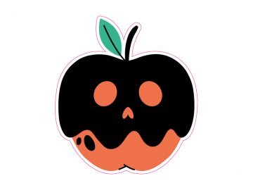 Feestdagen appel zwarte schedel