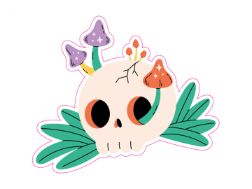 Feestdagen infected schedel