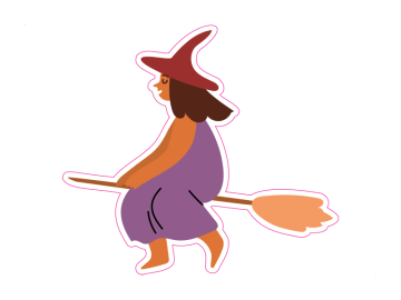 Feestdagen heks op bezemsteel