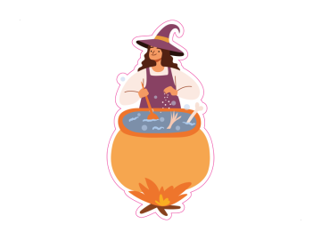 Feestdagen heks en ketel