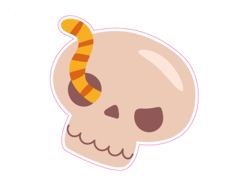 Feestdagen schedel met worm