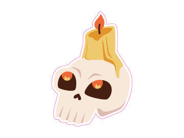 Feestdagen schedel met kaars