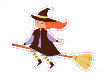 Feestdagen heks op bezemsteel