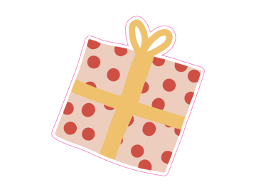 Feestdagen cadeau beige gestipt