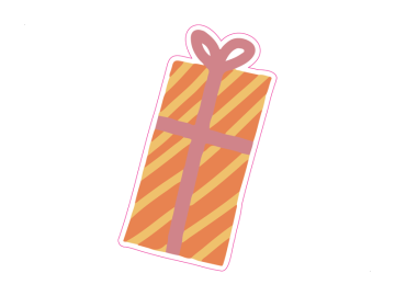 Feestdagen cadeau geel gestreept