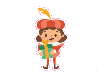 Feestdagen Piet met cadeau