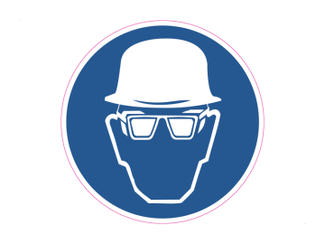 Veiligheidshelm en oogbescherming verplicht