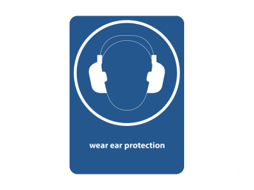 Wear ear protection, met tekst