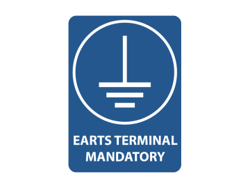 Connect an earth terminal to the ground, met tekst