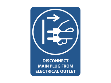Disconnect main plug from outlet, met tekst