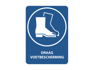 Draag voetbescherming, met tekst