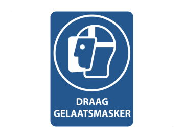 Draag een gelaatsmasker, met tekst