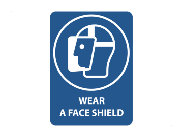 Wear a face shield, met tekst