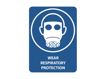 Wear respiratory protection, met tekst