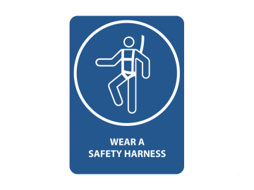 Wear a safety harness, met tekst
