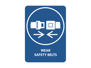 Wear safety belts, met tekst