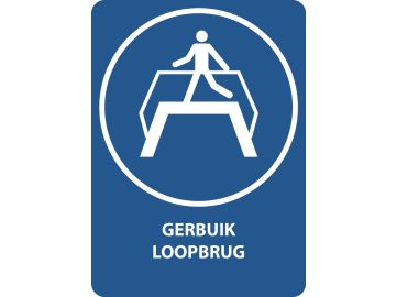 Gebruik loopbrug, met tekst