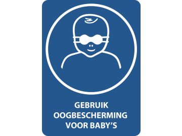 Bescherm de ogen van baby's met ondoorzichtige oogbescherming, met tekst