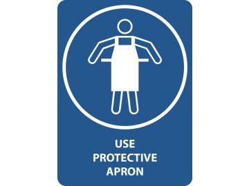 Use protective apron, met tekst