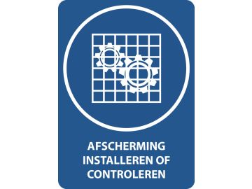 Afscherming installeren of controleren, met tekst
