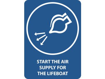 Start the air supply for the lifeboat, met tekst