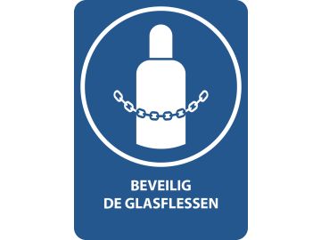 Beveilig de gasflessen, met tekst